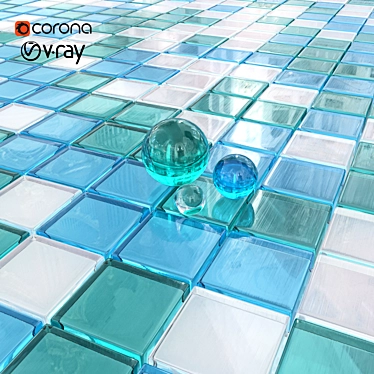 Stunning Glass Mosaic Tiles 3D model image 1 