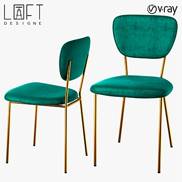 Modern Metal and Fabric Chair | LoftDesigne 1481 3D model image 1 