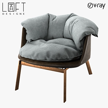 Modern Metal and Leather Chair | LoftDesigne 2112 3D model image 1 