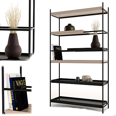 Modular Rod Shelf Rack 3D model image 1 