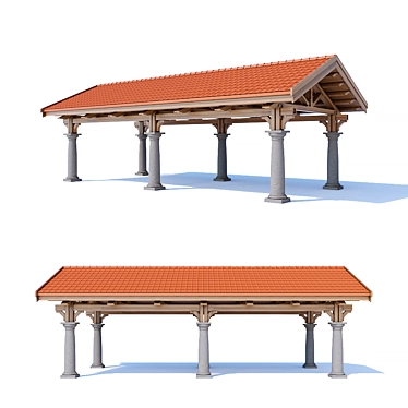 Elegant Hellenistic Carport 3D model image 1 
