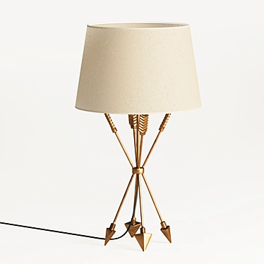 Vintage Brass Arrow Table Lamp 3D model image 1 