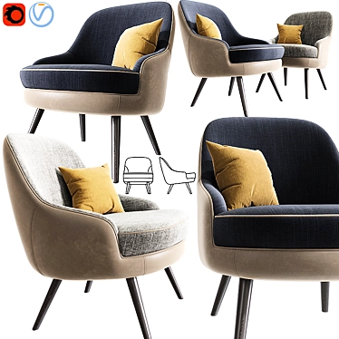 Walter Knoll Armchair: Stylish Comfort for Your Home 3D model image 1 