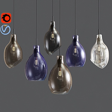 Sleek Glass Pendant - Contemporary Lighting 3D model image 1 