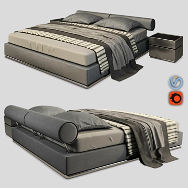Twils Max Rollò: Sleek and Stylish Bed 3D model image 1 