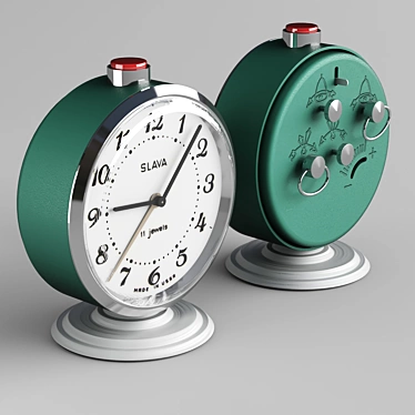 Retro SLAVA Alarm Clock 3D model image 1 