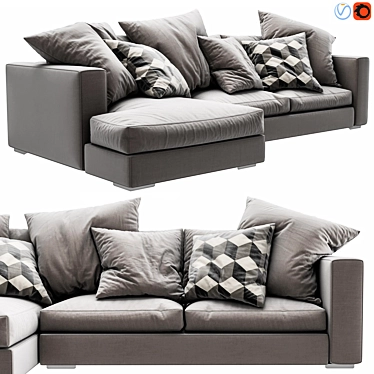 Modern Boconcept Cenova Sofa: Stylish & Spacious 3D model image 1 