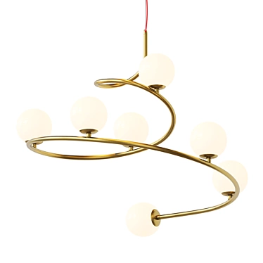 Spiral Glass Pendant Lamp 3D model image 1 