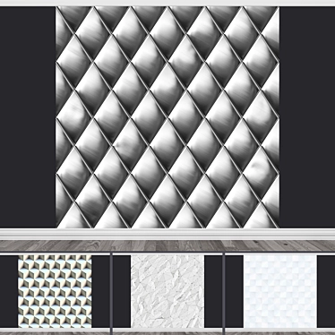 Title: Texture Set Wall Murals (4-Pack) 3D model image 1 