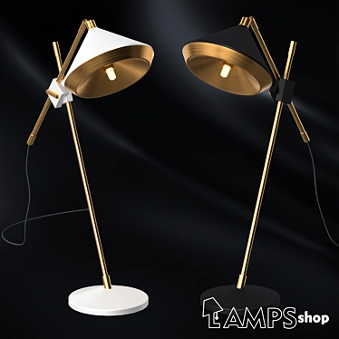 Sleek Shear Table Lamps 3D model image 1 