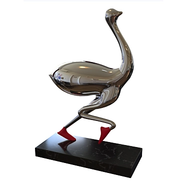 Sleek Desk Ostrich 3D model image 1 