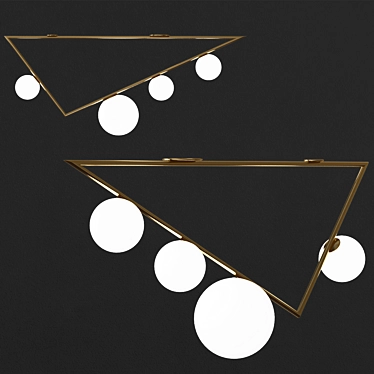Modern Geometric Triangle Ceiling Lamp 3D model image 1 