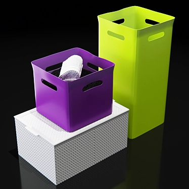 Smooth Storage Boxes & Containers 3D model image 1 