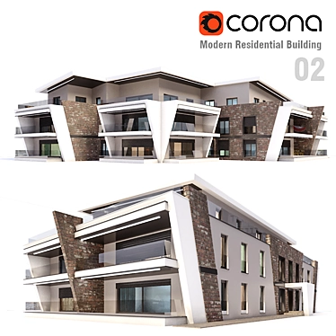 Modern Residential 3D Building 3D model image 1 