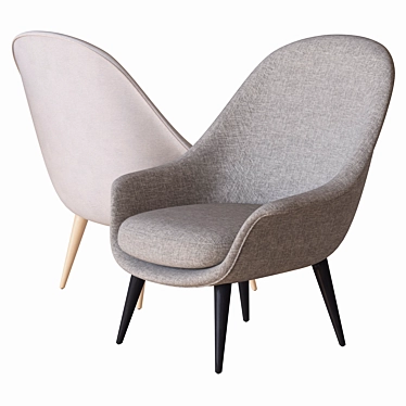 Elegant Bat Lounge Chair by Gubi 3D model image 1 
