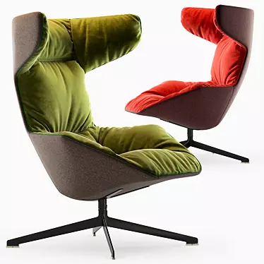 Elegant Swivel Armchair by Moroso 3D model image 1 