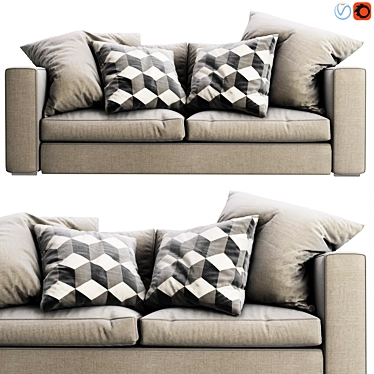 Stylish Boconcept Cenova Sofa 3D model image 1 