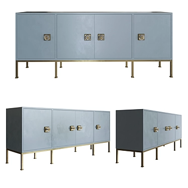 Elegant 4-Drawer Sideboard in Putty 3D model image 1 