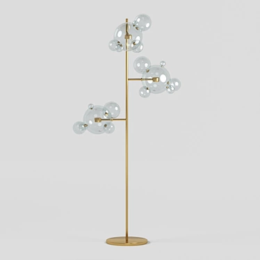 Modern Brass Glass Pendant Light 3D model image 1 