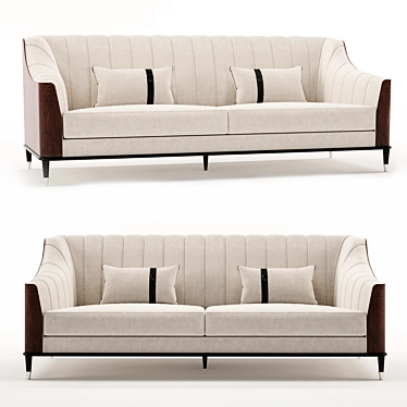 Luxury Walnut Sofa: Elegant and Stylish 3D model image 1 