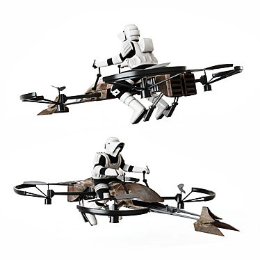 Title: Impressive Imperial Speeder Bike 3D model image 1 