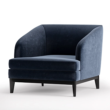 EICHHOLTZ Monterey Chair: Elegant Midnight Blue Velvet 3D model image 1 