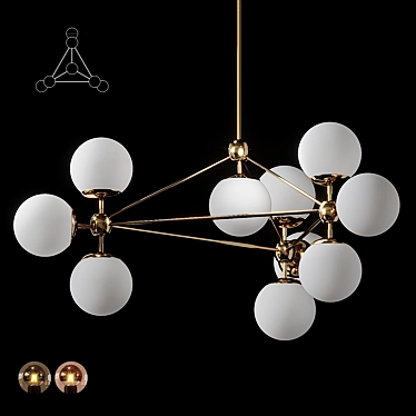 The Future Perfect - 3-SIDED MODO CHANDELIER - 10 GLOBES - 3 COLORS