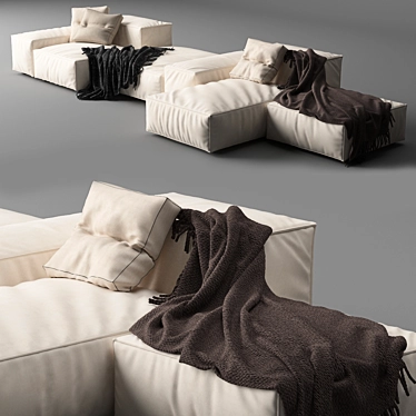 Luxurious Living Divani Extrasoft Sofa 3D model image 1 