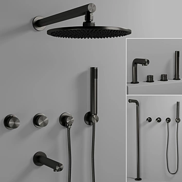 Luxury Stone Shower Set 3D model image 1 