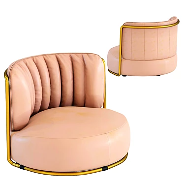Rose Leather Armchair 3D model image 1 