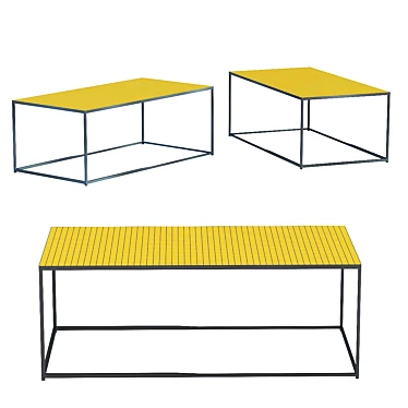 Modern Steel Coffee Table Cubes 3D model image 1 