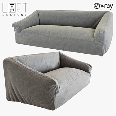 LoftDesigne 1801 Sofa: Modern Style, Spacious and Comfortable 3D model image 1 