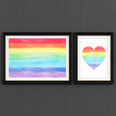 Modern Rainbow Art Collection 3D model image 1 