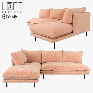 Sleek LoftDesigne Sofa: Modern Design, Comfortable Seating 3D model image 1 