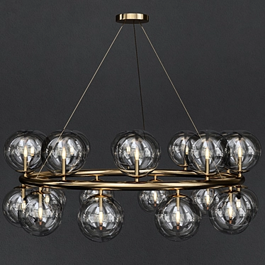 Elegant Glass Ball Chandelier 3D model image 1 