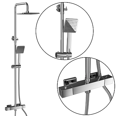 Modern Shower System with Gappo GLD1197 3D model image 1 