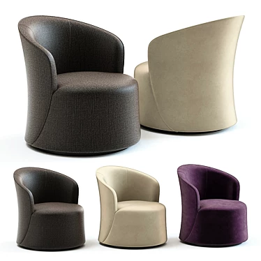 Elegant Oliver Armchair: 3D Model with 3 Colours 3D model image 1 