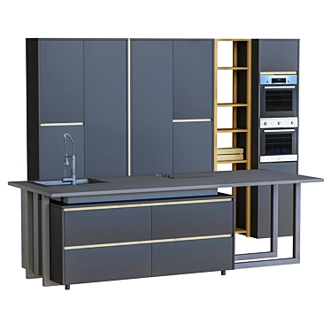 Modern Kitchen 3D Model 3D model image 1 