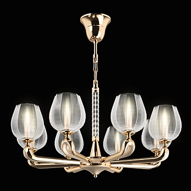 Elegant Delta Gold Chandelier 3D model image 1 