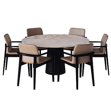 Elegant Garda Chair & Marble Table 3D model image 1 