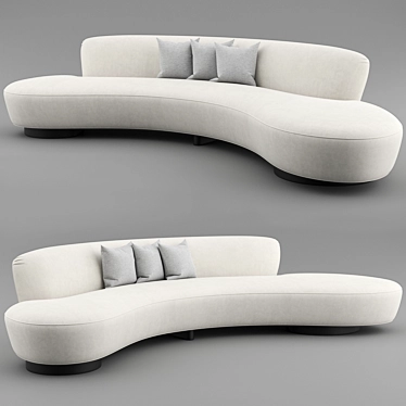 Elegant FreeForm Curved Sofa 3D model image 1 