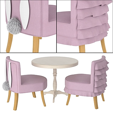 Amari Kids Table and Chairs Set 3D model image 1 