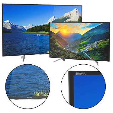 Sony LED TVs: 75-inch KD75XF8596 and 50-inch KDL50WF665BR 3D model image 1 