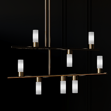 Durden 2 Rail Chandelier 3D model image 1 