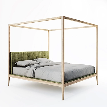 Elegant Canopy Bed: Ziggy 3D model image 1 