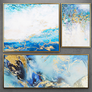 Fluid Art Abstract Paintings | Set of 25 3D model image 1 