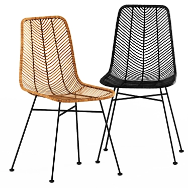 Elegant Rattan Lena Chair 3D model image 1 