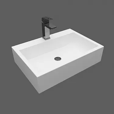 Modern Bathroom Washbasin with Grohe Mixer 3D model image 1 