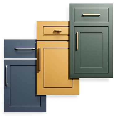  Custom Cabinet Doors Set 9: Shaker, Belmont, Transition 3D model image 1 