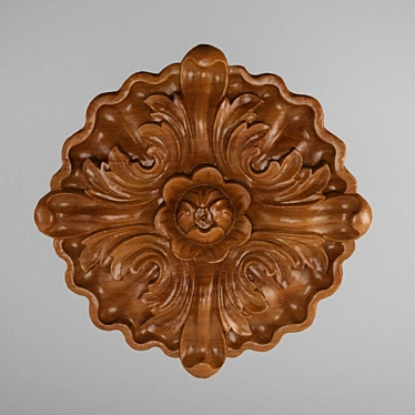 Elegant Gold Carved Baroque Decor 3D model image 1 